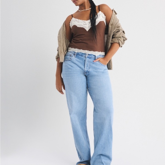 Abercrombie & Fitch Denim - Abercrombie baggy low rise curve love Jean long